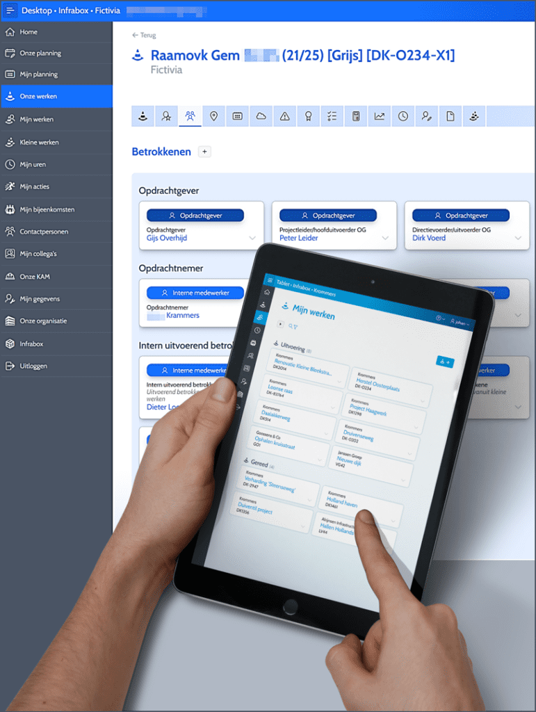 Infrabox screenshot Raamovereenkomst Civiele Werken