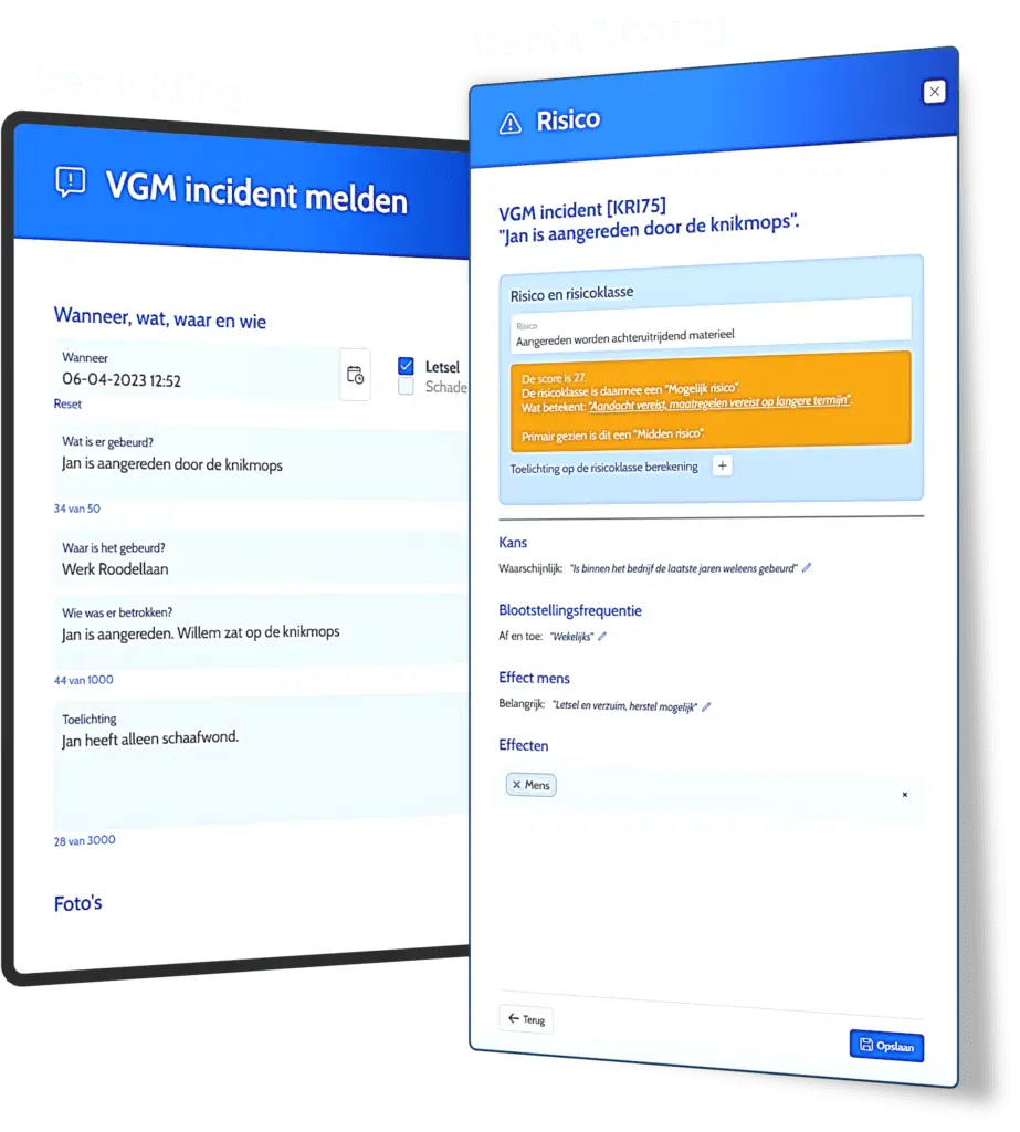 Infrabox software voor de GWW-, infra- en groensector screenshot Civiele Werken melden VGM incidenten