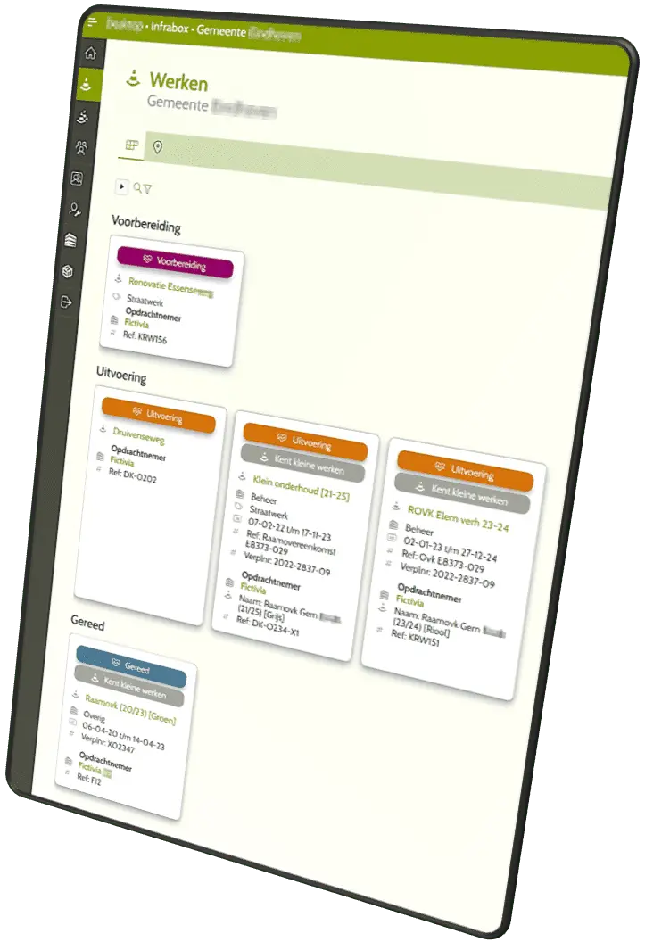 Online projectdossier voor gemeente en aannemer - Infrabox
