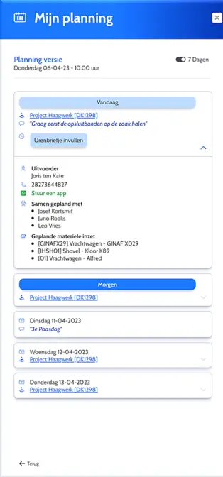 Mijn planning - Infrabox