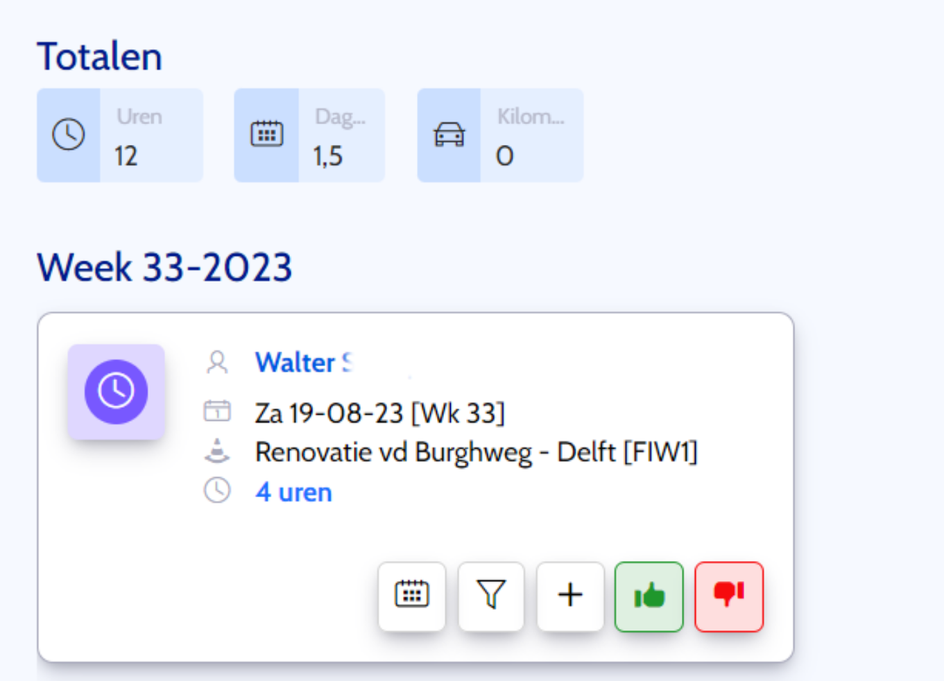 Urenregistratie duimpje - Urenregistratie in Infrabox software voor de GWW-, infra- en groensector