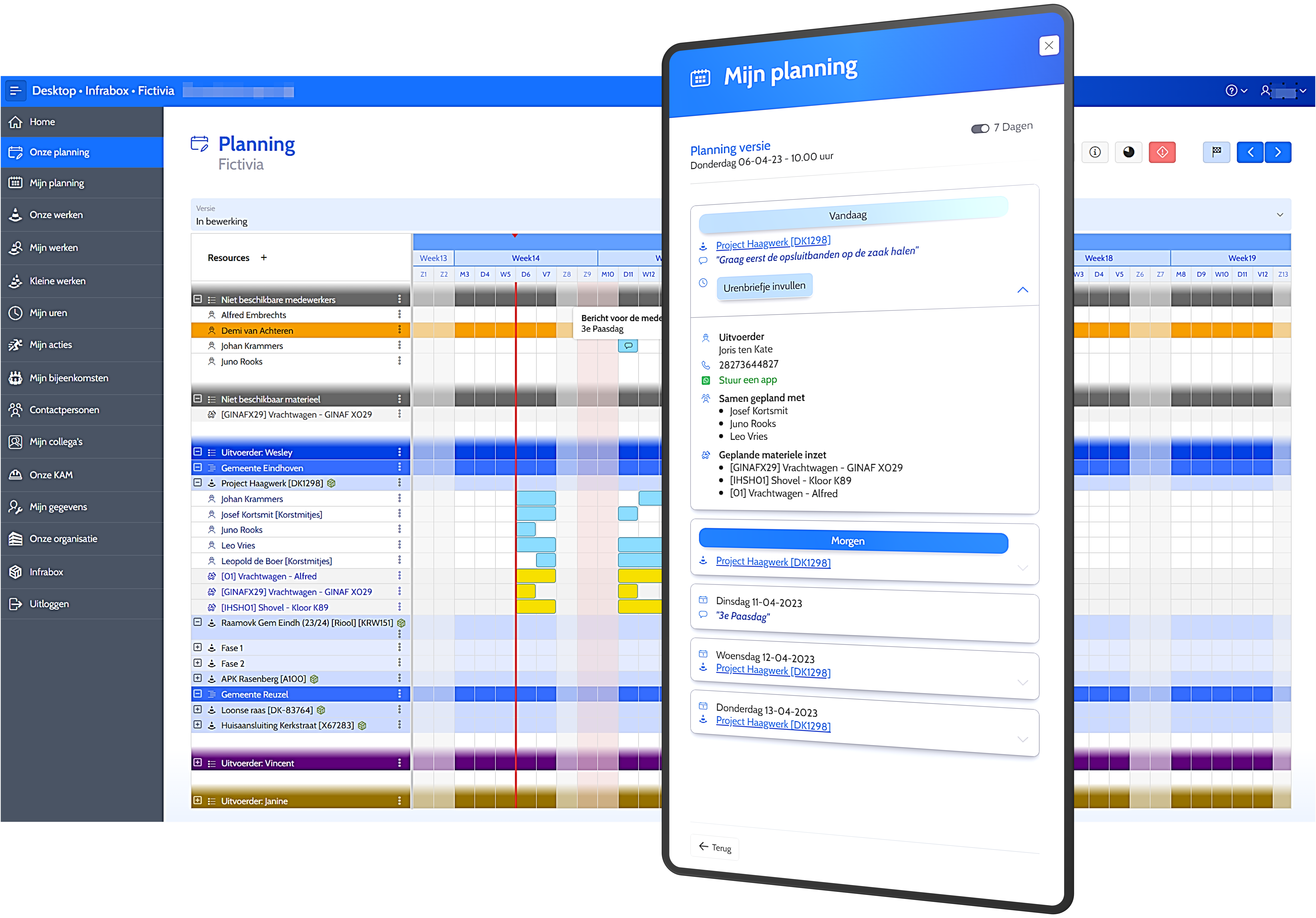 Complete planning voor infra aannemers - Infrabox software voor de GWW-, infra- en groensector - urenregistratie